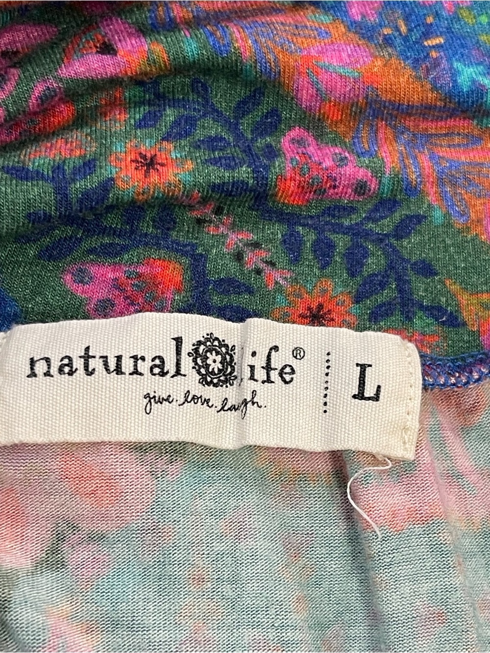 Natural Life Boho Patchwork Maxi Skirt Large Colorful Festival Cottagecore Beach - Picture 7 of 7